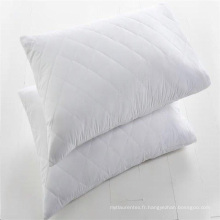 Housse de taie d&#39;oreiller matelassée en coton blanc standard100% coton